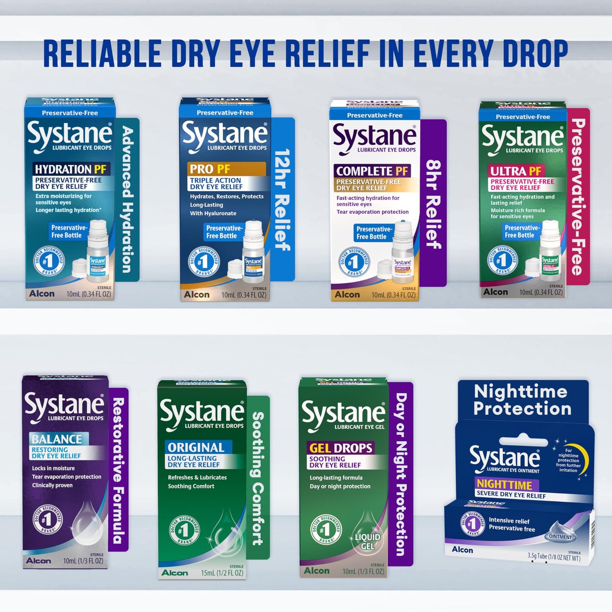 Alcon Systane Hydration Konservierungsmittelfreie Augentropfen – 30 Einzeldosen, 0,6 Fl Oz, Feuchtigkeitsspendend für Trockene Augen