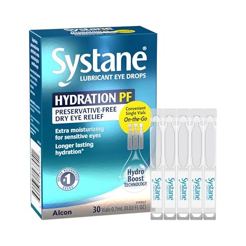 Alcon Systane Hydration Konservierungsmittelfreie Augentropfen – 30 Einzeldosen, 0,6 Fl Oz, Feuchtigkeitsspendend für Trockene Augen