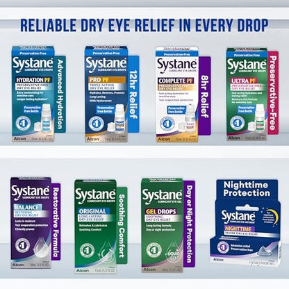 Alcon Systane Hydration Konservierungsmittelfreie Augentropfen – 30 Einzeldosen, 0,6 Fl Oz, Feuchtigkeitsspendend für Trockene Augen