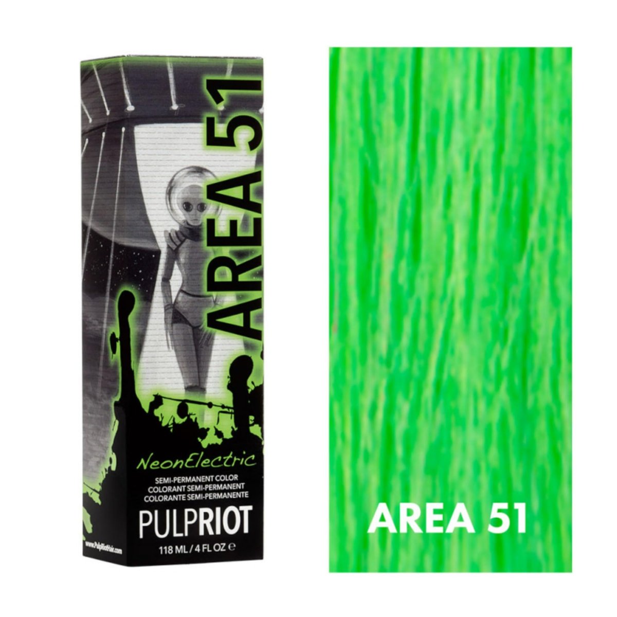 Pulp Riot Semi-Permanent Neon Hair Color 4oz - Area 51