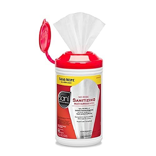 PDI Sani-Wipe™ Non-Rinse Food Contact Hard-Surface Sanitizing Wipe – 7,75" x 9", 95 Tücher pro Dose