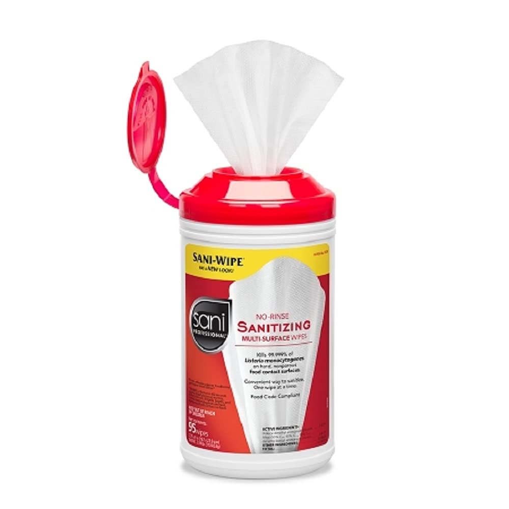 PDI Sani-Wipe™ Non-Rinse Food Contact Hard-Surface Sanitizing Wipe – 7,75" x 9", 95 Tücher pro Dose