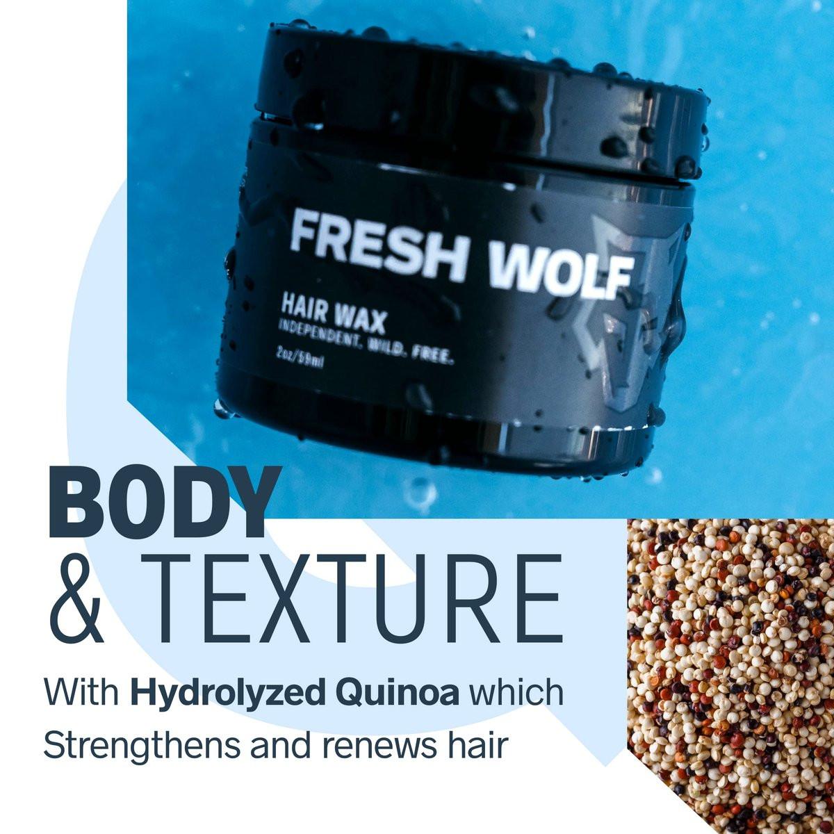 Fresh Wolf Haarstylingwachs für Männer | Professioneller mittlerer Halt | Für alle Haartypen | Natürliche, klassische & ultra-kontrollierte Styles | Hergestellt in den USA | 2 oz, duftend