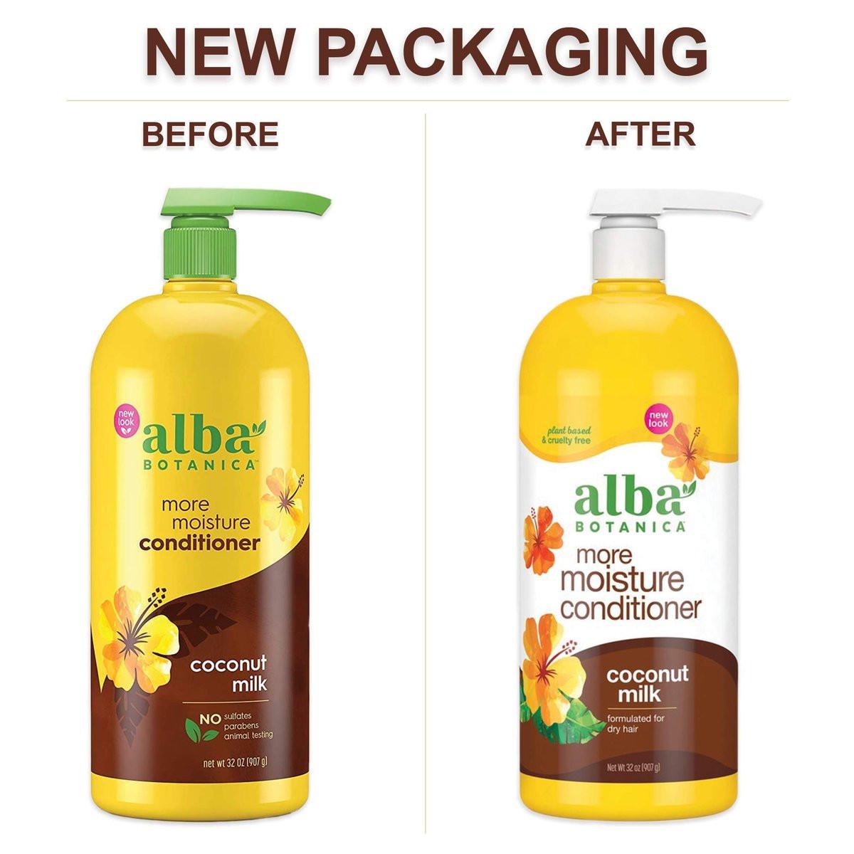 Alba Botanica More Moisture Conditioner für trockenes Haar, Kokosmilch, 946 ml