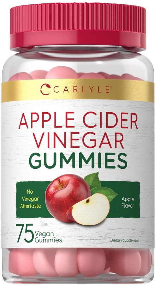 Carlyle Vegan Apfelessig Gummibärchen | 75 Stück | Apfelgeschmack | Nicht-GVO, Glutenfrei | ACV Nahrungsergänzungsmittel