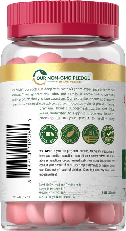 Carlyle Vegan Apfelessig Gummibärchen | 75 Stück | Apfelgeschmack | Nicht-GVO, Glutenfrei | ACV Nahrungsergänzungsmittel