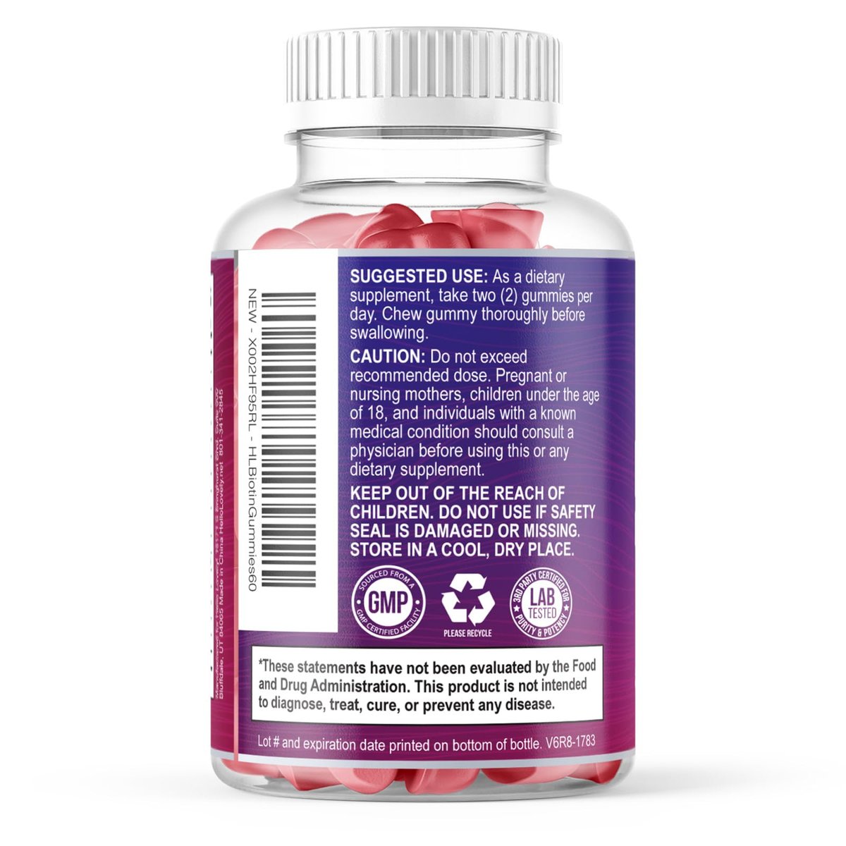 Haarvitamine Gummibärchen mit Biotin 5000 mcg pro Portion – Haarwachstum Unterstützung mit Vitamin E & C für dickeres, stärkeres & schöneres Haar – Haar, Haut und Nägel Vitamin, glutenfrei – 60 Gummibärchen