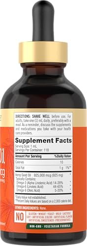 Carlyle Hanföl 925.000 mcg | Hochdosiert | Enthält Omega 3,6,9 | Kaltgepresst | Vegetarisch, Nicht-GVO, Glutenfrei