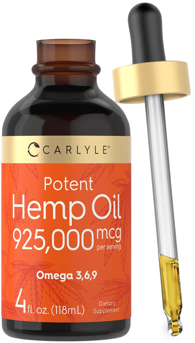 Carlyle Hanföl 925.000 mcg | Hochdosiert | Enthält Omega 3,6,9 | Kaltgepresst | Vegetarisch, Nicht-GVO, Glutenfrei