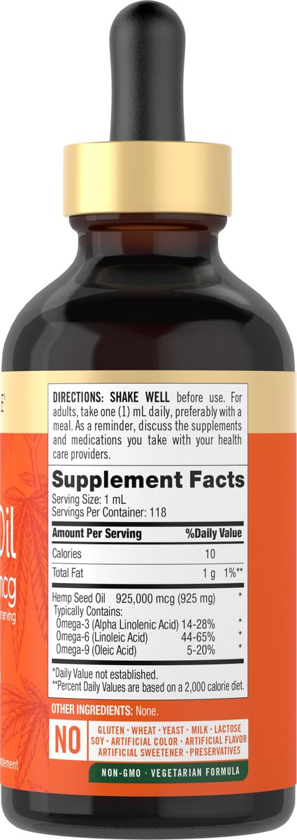 Carlyle Hanföl 925.000 mcg | Hochdosiert | Enthält Omega 3,6,9 | Kaltgepresst | Vegetarisch, Nicht-GVO, Glutenfrei