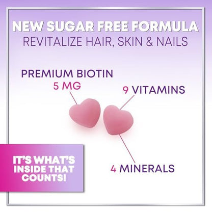Hello Lovely! Haar Vitamine Gummis mit Biotin 5000 mcg pro Portion - Unterstützt das Haarwachstum mit Vitaminen E & C für dickeres, stärkeres & schöneres Haar - Vitamin für Haut, Haare und Nägel, glutenfrei - 120 Gummis