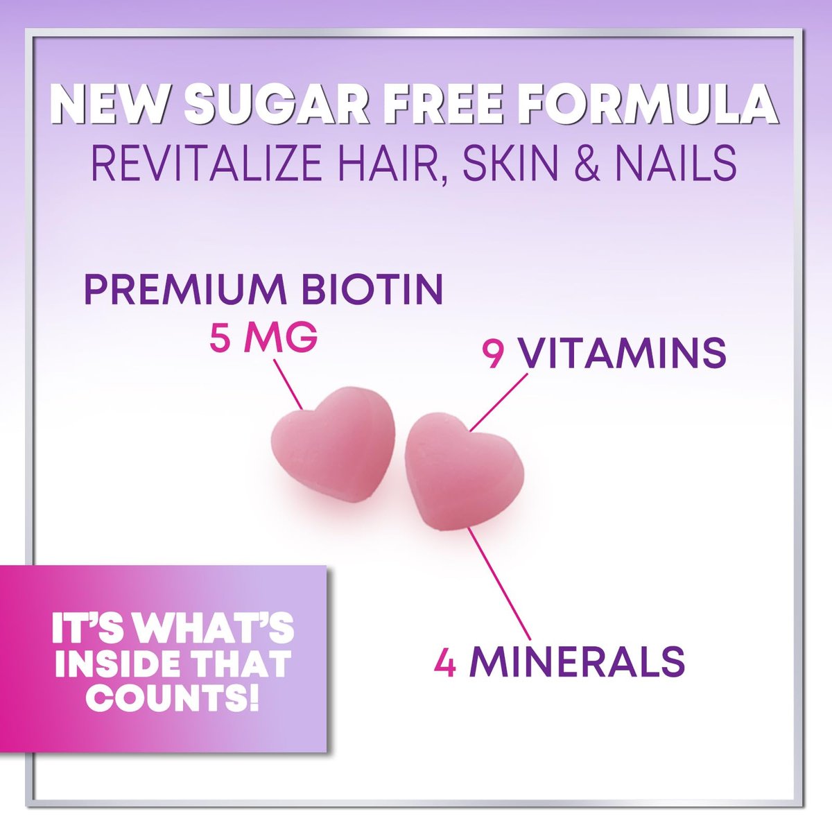 Hello Lovely! Haar Vitamine Gummis mit Biotin 5000 mcg pro Portion - Unterstützt das Haarwachstum mit Vitaminen E & C für dickeres, stärkeres & schöneres Haar - Vitamin für Haut, Haare und Nägel, glutenfrei - 120 Gummis