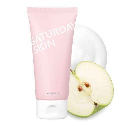 Saturday Skin Hydrating Foam Cleanser – Anti-Aging Gesichtsreinigung mit Apfelextrakt, feuchtigkeitsspendender Schaumreiniger, natürlicher koreanischer Gesichtsreiniger für Frauen & empfindliche trockene Haut