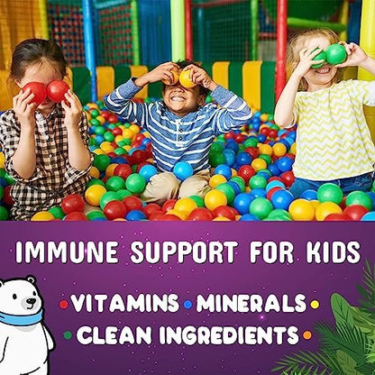 Nature's Nutrition Kinder Immunstärkung Gummibärchen - Vitamin C, Zink & Echinacea für tägliche Immununterstützung, ab 4 Jahren, glutenfrei, vegan - 120 Stück