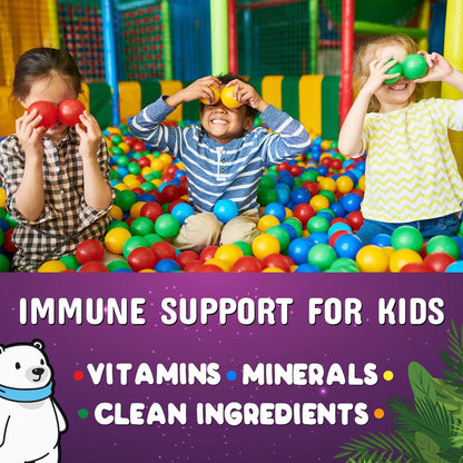 Nature's Nutrition Kinder Immunstärkung Gummibärchen - Vitamin C, Zink & Echinacea für tägliche Immununterstützung, ab 4 Jahren, glutenfrei, vegan - 120 Stück