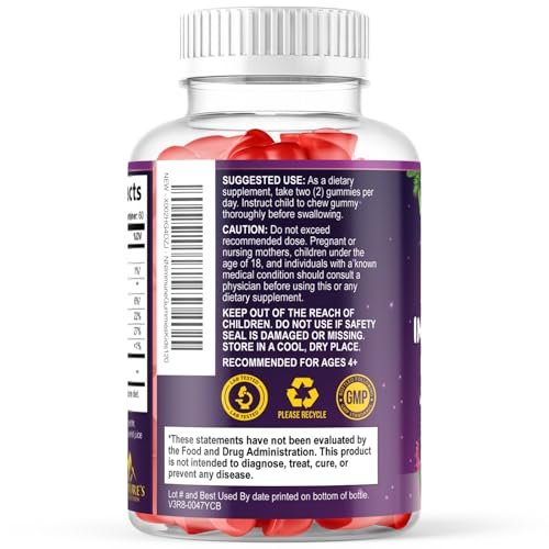Nature's Nutrition Kinder Immunstärkung Gummibärchen - Vitamin C, Zink & Echinacea für tägliche Immununterstützung, ab 4 Jahren, glutenfrei, vegan - 120 Stück