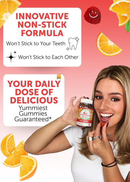 Lunakai Vitamin B12 Gummis 3000mcg – Energie, Gehirn & Stoffwechsel – Methylcobalamin für Erwachsene – Vegan & Non-GMO – 60 Gummis