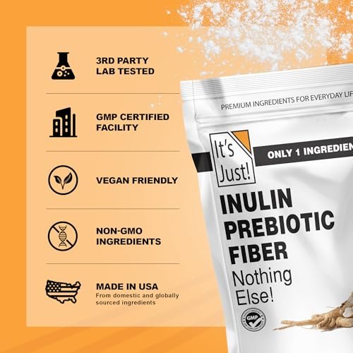 It's Just! - Inulin-Präbiotikum-Faser, wasserlöslich, Chicorée-Wurzelpulver, fördert die Darmgesundheit, hergestellt in den USA, Produkt aus Belgien, vegan/keto-freundlich - 311 g (11 Unzen)