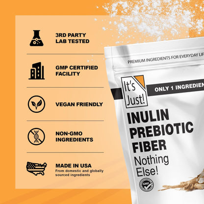 It's Just! - Inulin-Präbiotikum-Faser, wasserlöslich, Chicorée-Wurzelpulver, fördert die Darmgesundheit, hergestellt in den USA, Produkt aus Belgien, vegan/keto-freundlich - 311 g (11 Unzen)