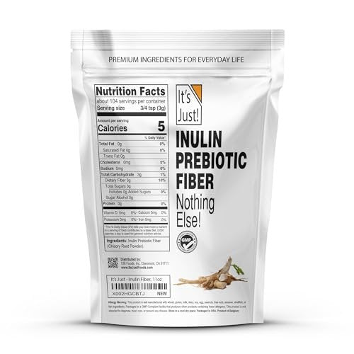 It's Just! - Inulin-Präbiotikum-Faser, wasserlöslich, Chicorée-Wurzelpulver, fördert die Darmgesundheit, hergestellt in den USA, Produkt aus Belgien, vegan/keto-freundlich - 311 g (11 Unzen)