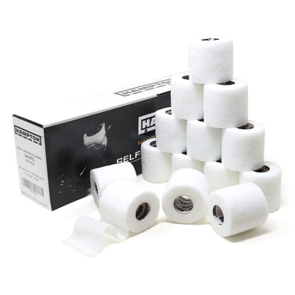 Hampton Adams Selbstklebende Bandage-Wickel (14er-Pack) | 4,5 m | Haustiersicher | Atmungsaktive elastische Kohäsionsbandage für Sportverletzungen an Knöchel, Knie, Handgelenk (Weiß)