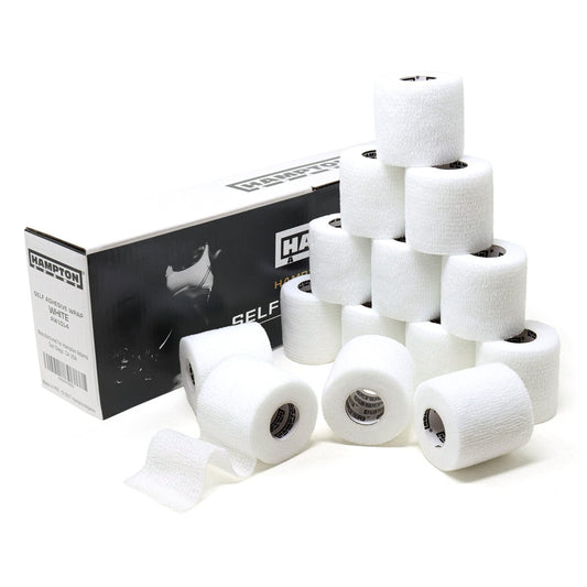 Hampton Adams Selbstklebende Bandage-Wickel (14er-Pack) | 4,5 m | Haustiersicher | Atmungsaktive elastische Kohäsionsbandage für Sportverletzungen an Knöchel, Knie, Handgelenk (Weiß)