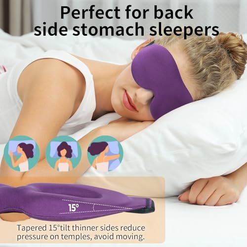 NEWVANGA Schlafmaske, 3D Konturierte Blackout Schlafbrille, Wimpernfreundliche Nachtmaske mit Verstellbarem Riemen, Leichte Weiche Augenbinde für Frauen Männer, Konkave Cup Abdeckung für Reisen Nickerchen