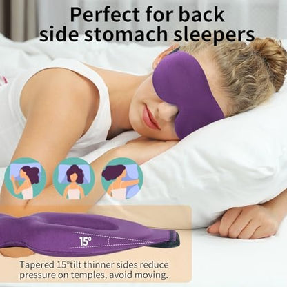 NEWVANGA Schlafmaske, 3D Konturierte Blackout Schlafbrille, Wimpernfreundliche Nachtmaske mit Verstellbarem Riemen, Leichte Weiche Augenbinde für Frauen Männer, Konkave Cup Abdeckung für Reisen Nickerchen