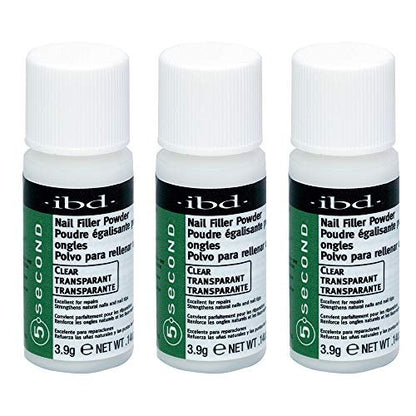 IBD 5 Second Nail Filler Powder – Sofort-Nagelreparaturpulver & Stärkung für rissige, gespaltene und beschädigte Nägel, 4g, 3er-Pack