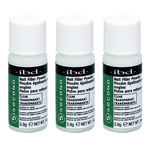 IBD 5 Second Nail Filler Powder – Sofort-Nagelreparaturpulver & Stärkung für rissige, gespaltene und beschädigte Nägel, 4g, 3er-Pack