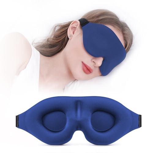 YIVIEW Schlafmaske für Seitenschläfer, Komplette Lichtblockierung 3D Rosa Schlafaugenmaske, Weiche Atmungsaktive Augenabdeckung für Frauen Männer, Entspannende Null-Druck Nachtblindfolie