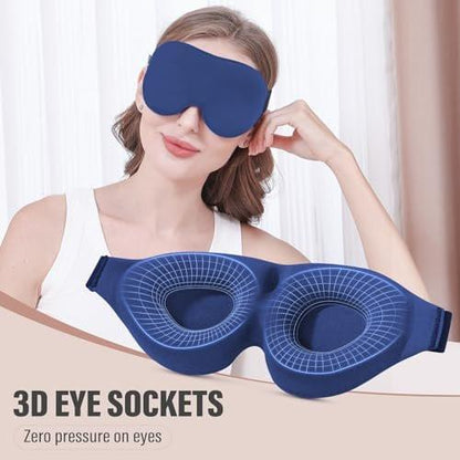 YIVIEW Schlafmaske für Seitenschläfer, Komplette Lichtblockierung 3D Rosa Schlafaugenmaske, Weiche Atmungsaktive Augenabdeckung für Frauen Männer, Entspannende Null-Druck Nachtblindfolie