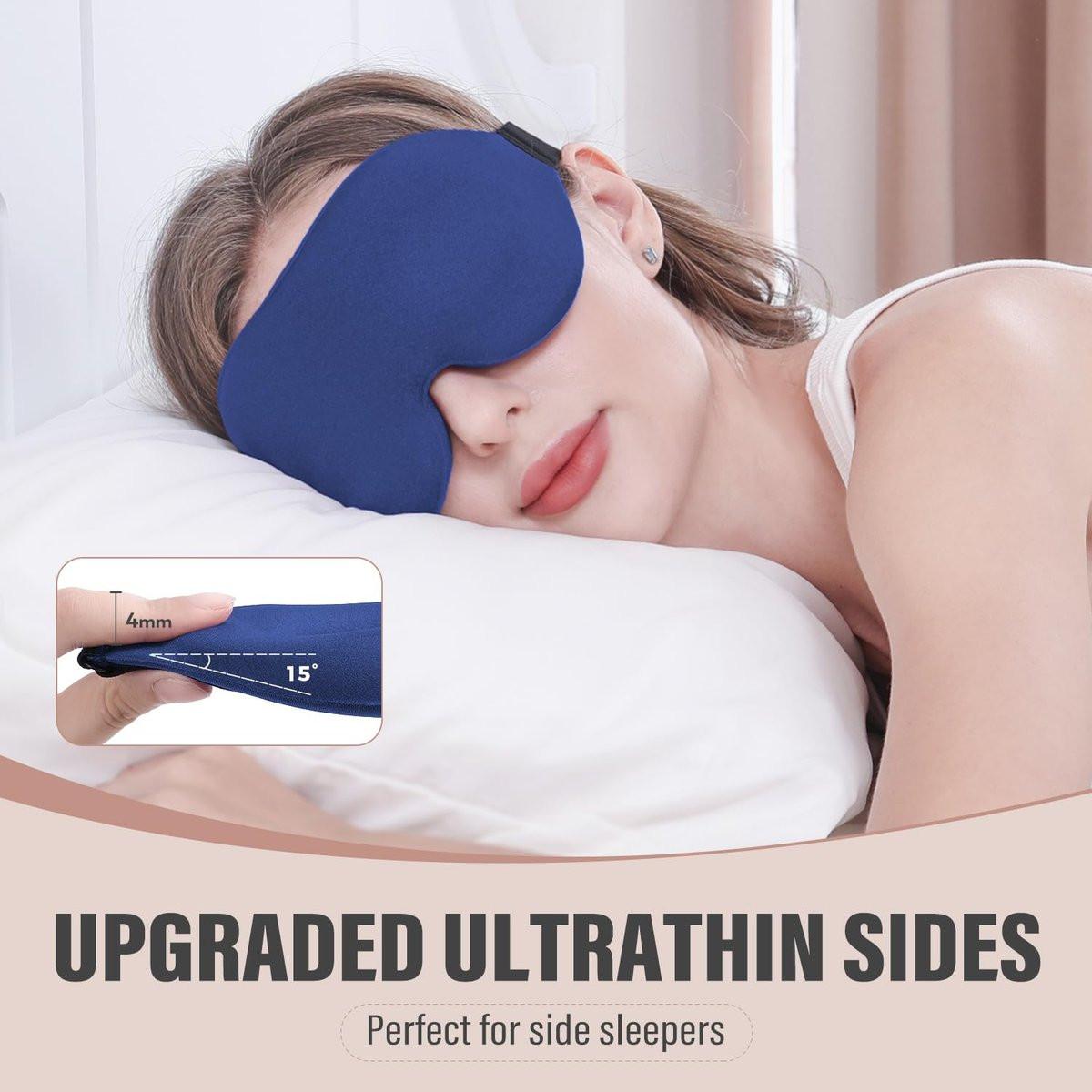 YIVIEW Schlafmaske für Seitenschläfer, Komplette Lichtblockierung 3D Rosa Schlafaugenmaske, Weiche Atmungsaktive Augenabdeckung für Frauen Männer, Entspannende Null-Druck Nachtblindfolie