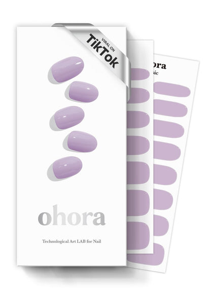 ohora Semi Cured Gel Nail Strips (N Blueberry Jam) - Lila, Einfach & Langlebig - 34-teiliges Set