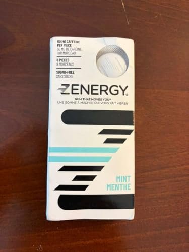ZENERGY Energy Gum Minzgeschmack – 50 mg Koffein + B-Vitamine, vegan, zuckerfrei, 3er-Pack (24 Stück)