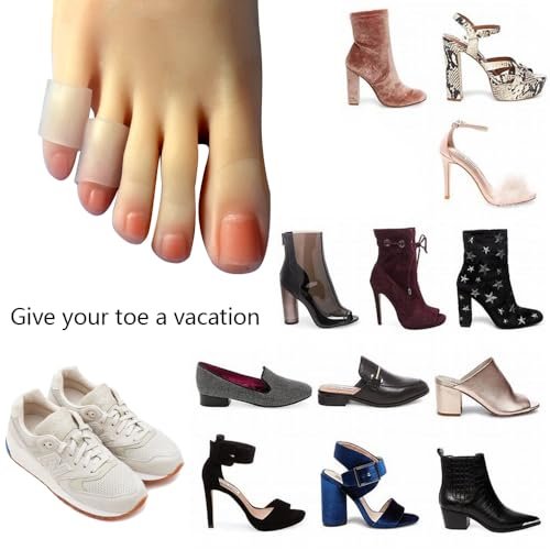 Hoogoo 10er-Pack Zehenschutzhüllen für den kleinen Zeh – Transparente Silikon-Zehenkappen zum Schutz vor Reibung und Druckstellen beim Gehen