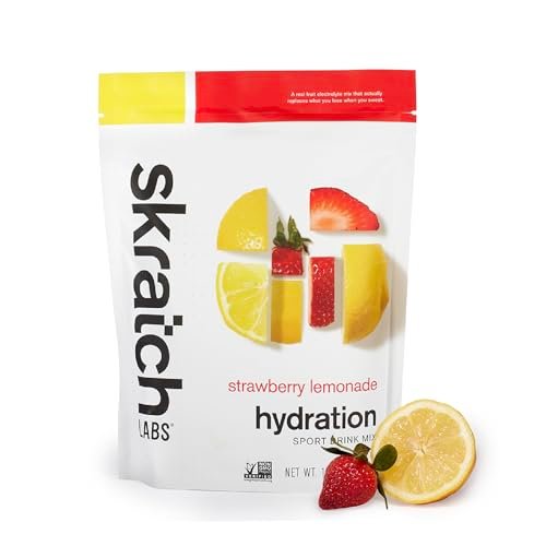 Skratch Labs Hydration Sportgetränk – Erdbeer-Limonade mit echter Frucht | 20 Portionen | Vegan, Non-GMO, saubere Inhaltsstoffe