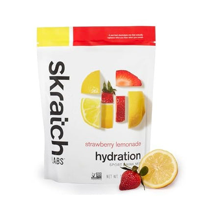 Skratch Labs Hydration Sportgetränk – Erdbeer-Limonade mit echter Frucht | 20 Portionen | Vegan, Non-GMO, saubere Inhaltsstoffe