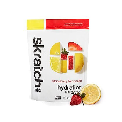 Skratch Labs Hydration Sportgetränk – Erdbeer-Limonade mit echter Frucht | 20 Portionen | Vegan, Non-GMO, saubere Inhaltsstoffe