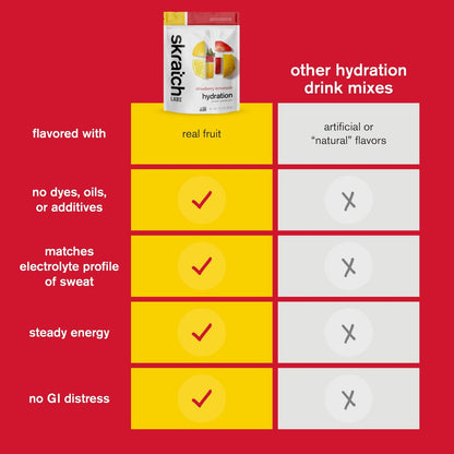 Skratch Labs Hydration Sportgetränk – Erdbeer-Limonade mit echter Frucht | 20 Portionen | Vegan, Non-GMO, saubere Inhaltsstoffe