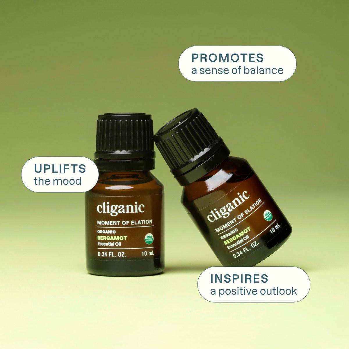 Cliganic Bio Bergamotte Ätherisches Öl, 100% Rein Natürlich für Aromatherapie | Non-GMO Verifiziert