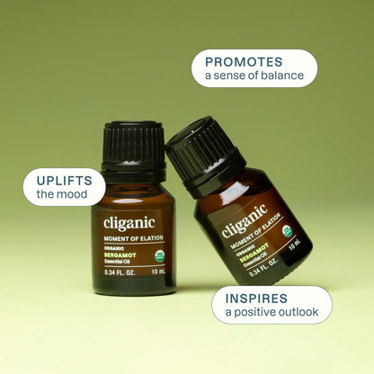 Cliganic Bio Bergamotte Ätherisches Öl, 100% Rein Natürlich für Aromatherapie | Non-GMO Verifiziert