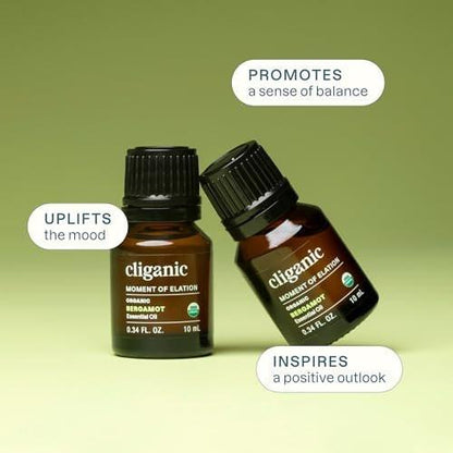 Cliganic Bio Bergamotte Ätherisches Öl, 100% Rein Natürlich für Aromatherapie | Non-GMO Verifiziert
