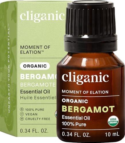 Cliganic Bio Bergamotte Ätherisches Öl, 100% Rein Natürlich für Aromatherapie | Non-GMO Verifiziert