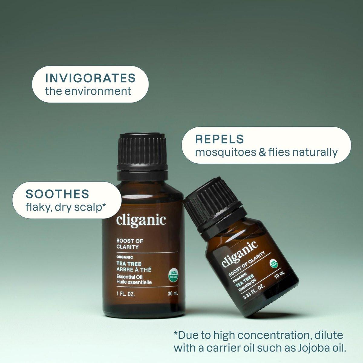 Cliganic Bio Teebaumöl – 100% reines natürliches ätherisches Öl für Aromatherapie, Non-GMO verifiziert (30 ml)