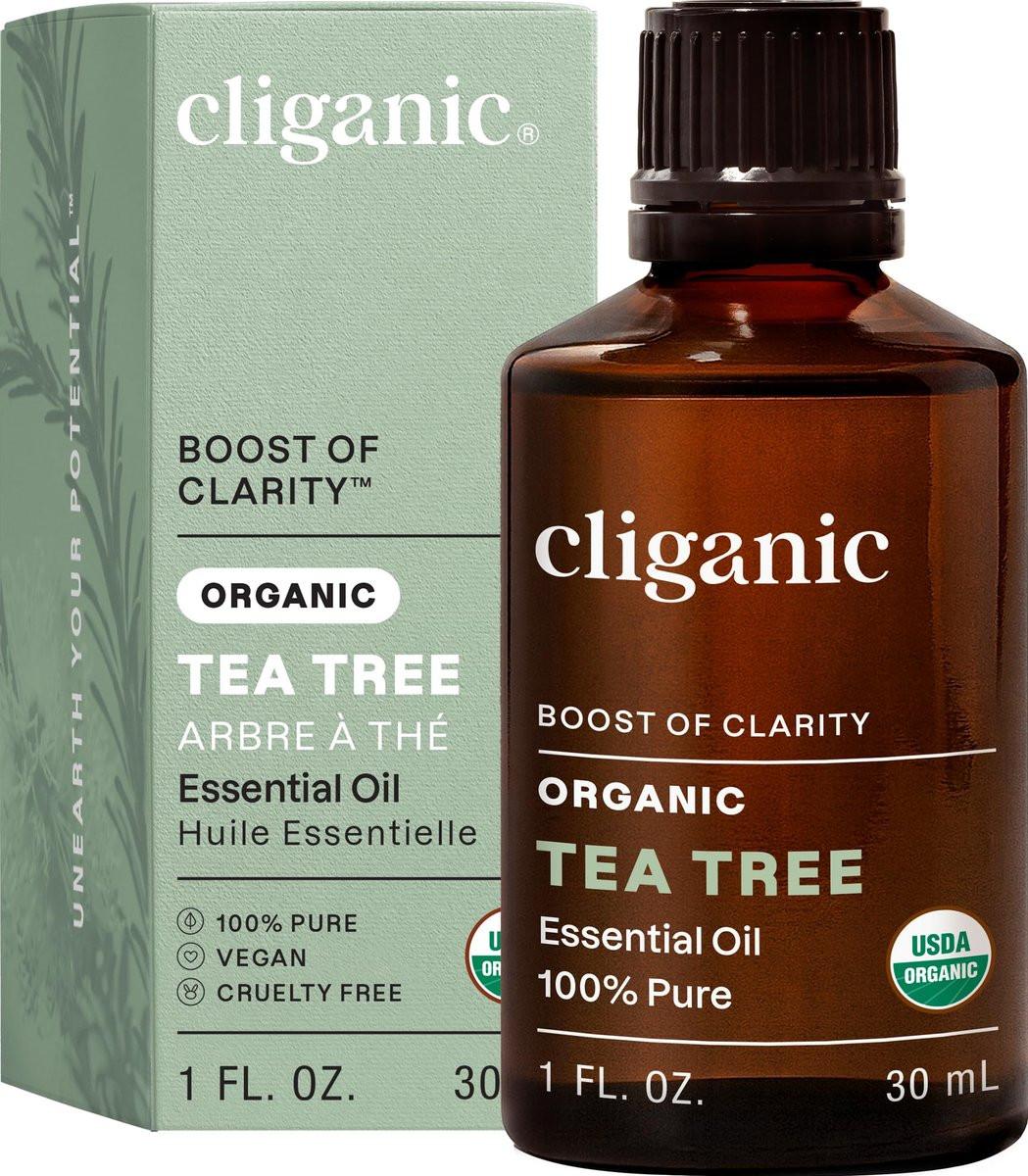 Cliganic Bio Teebaumöl – 100% reines natürliches ätherisches Öl für Aromatherapie, Non-GMO verifiziert (30 ml)