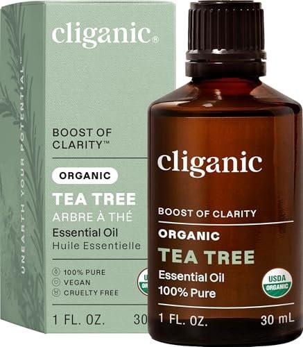 Cliganic Bio Teebaumöl – 100% reines natürliches ätherisches Öl für Aromatherapie, Non-GMO verifiziert (30 ml)