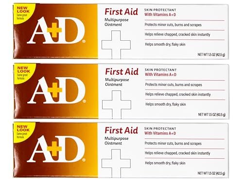 A+D Erste-Hilfe-Salbe, Mehrzweck-Feuchtigkeitscreme für trockene Haut und Hautschutz, 1,5 Unzen (3er-Pack)