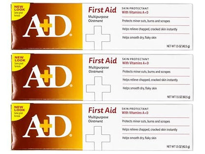 A+D Erste-Hilfe-Salbe, Mehrzweck-Feuchtigkeitscreme für trockene Haut und Hautschutz, 1,5 Unzen (3er-Pack)