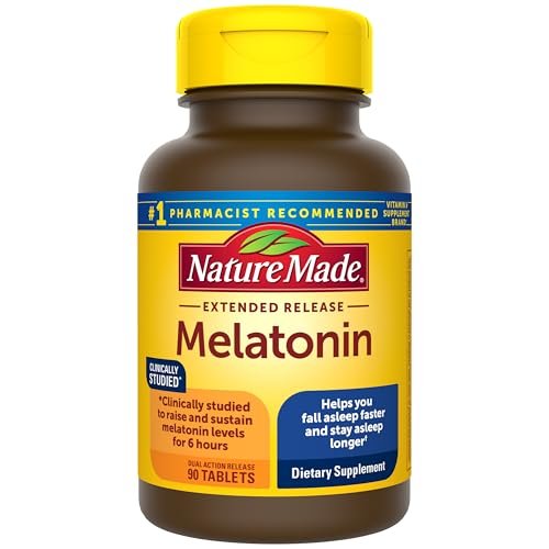 Nature Made Melatonin 4mg mit verlängerter Wirkstofffreisetzung - Schlafmittel für Erwachsene, 100% arzneimittelfreies Schlafhilfe, 90 Tabletten, 90-Tage-Versorgung